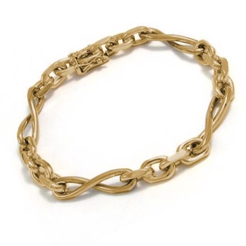 14 ct Anchor Facet Gold Bracelet with Loop, 18½ cm and 4,0 mm